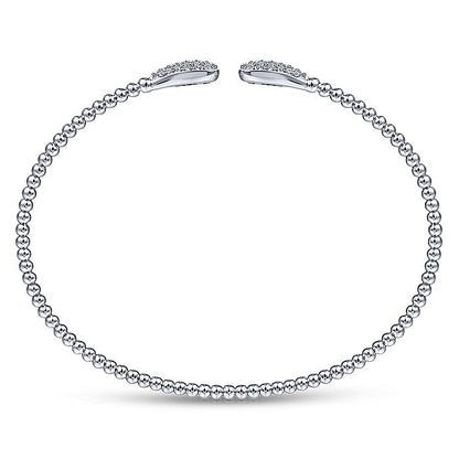 Gabriel & Co White Gold Tear Drop Split Bangle Bracelet - Diamond Bracelets