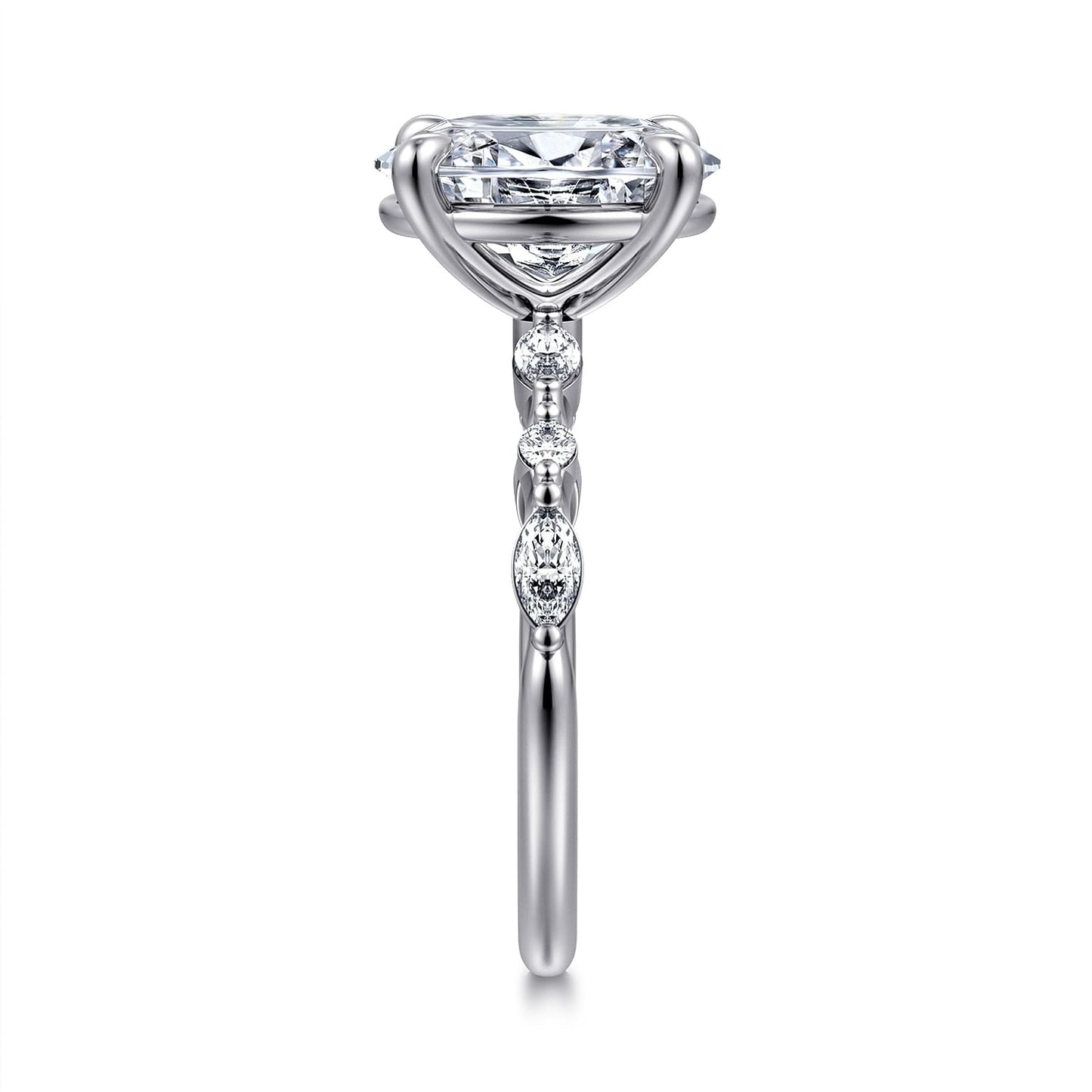 Gabriel & Co. Oval Cut Semi-Mount Engagement Ring - Diamond Semi-Mount Rings