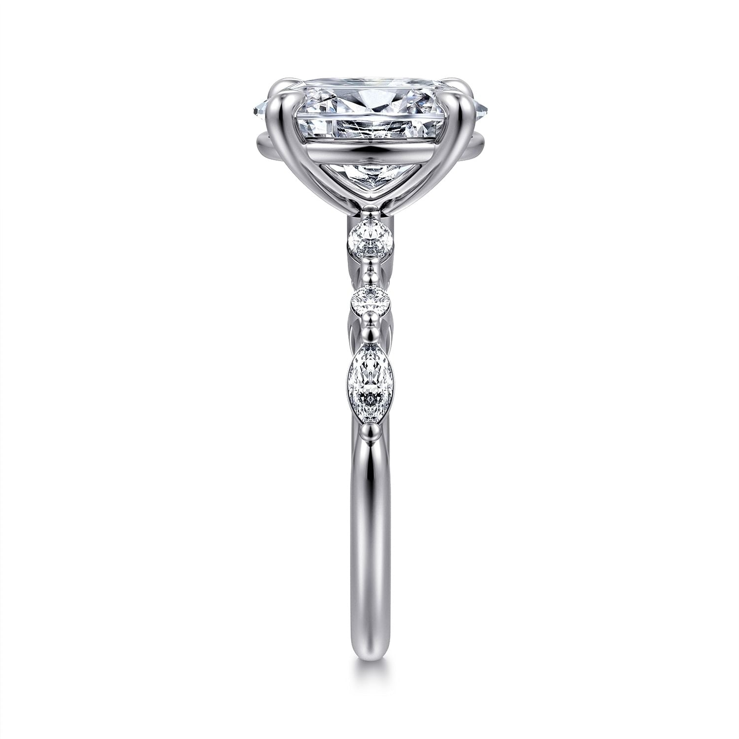 Gabriel & Co. Oval Cut Semi-Mount Engagement Ring - Diamond Semi-Mount Rings