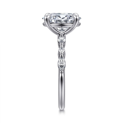 Gabriel & Co. Oval Cut Semi-Mount Engagement Ring - Diamond Semi-Mount Rings