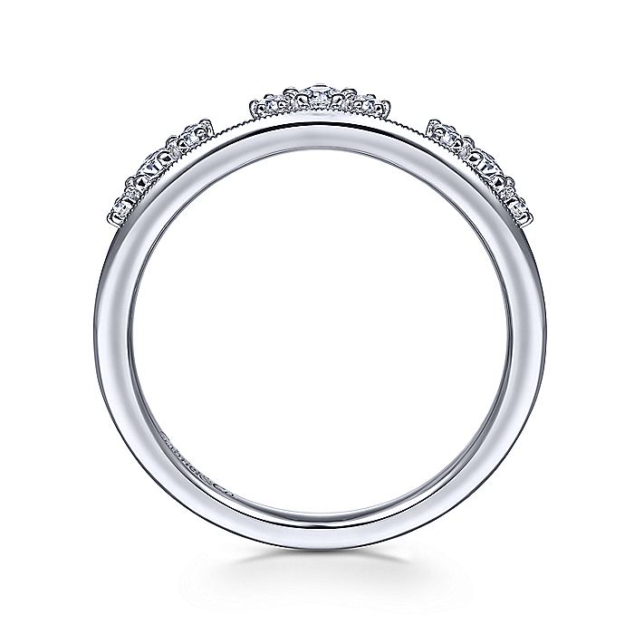 Gabriel & Co White Gold Diamond Cluster Crown Ring