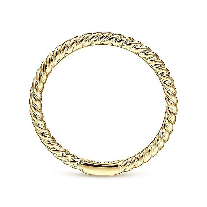 Gabriel & Co. Yellow Gold Twisted Rope Stackable Ring