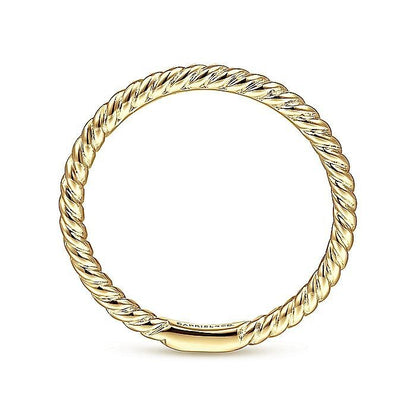 Gabriel & Co. Yellow Gold Twisted Rope Stackable Ring