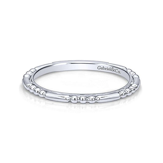 Gabriel & Co White Gold Ball and Bar Station Band