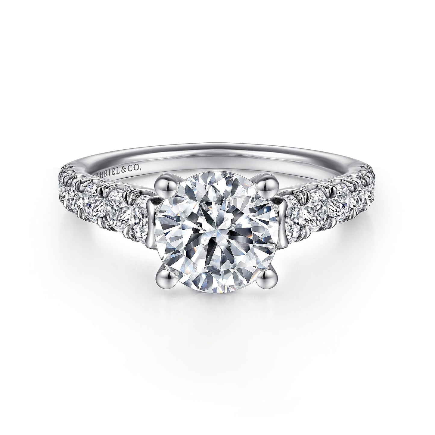 Gabriel & Co. White Gold Round Hidden Halo Semi-Mount Engagement Ring
