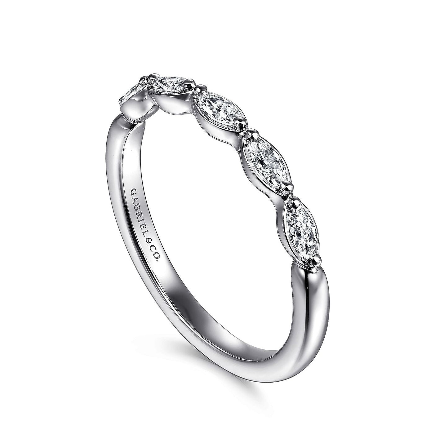 Gabriel & Co. Marquise Diamond Wedding Band - Diamond Wedding Bands - Women's