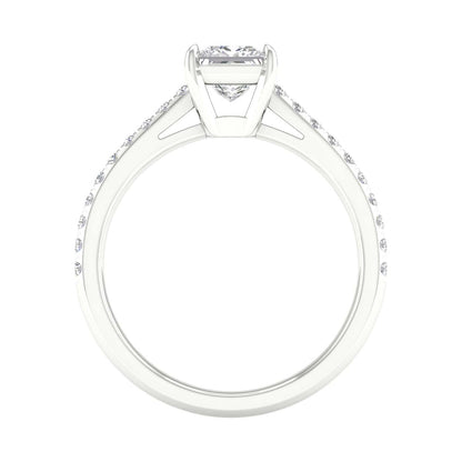 White Gold Princess Cut Laboratory Grown Diamond Engagement Ring