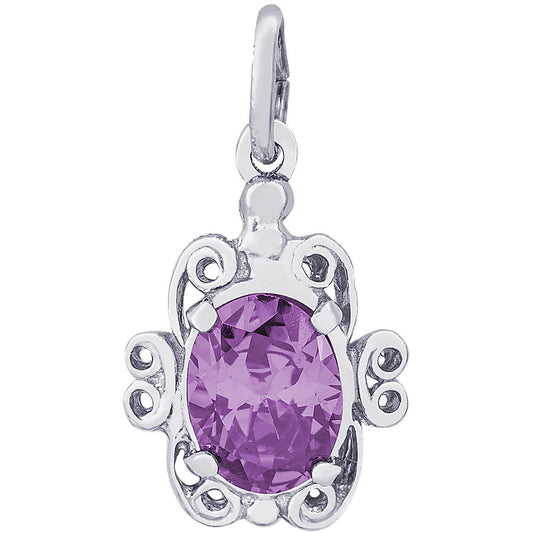 Rembrandt February Amethyst Charm - Silver Charms