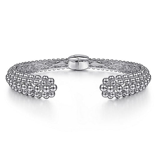 Gabriel & Co Sterling Silver Bujukan Beaded Split Bangle