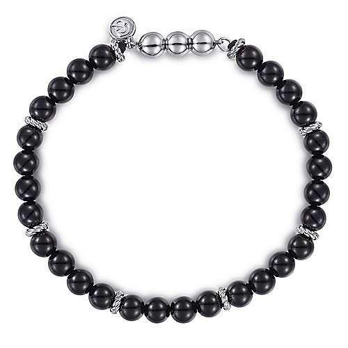 Gabriel & Co Sterling Silver Black Onyx Bracelet - Gents Bracelet