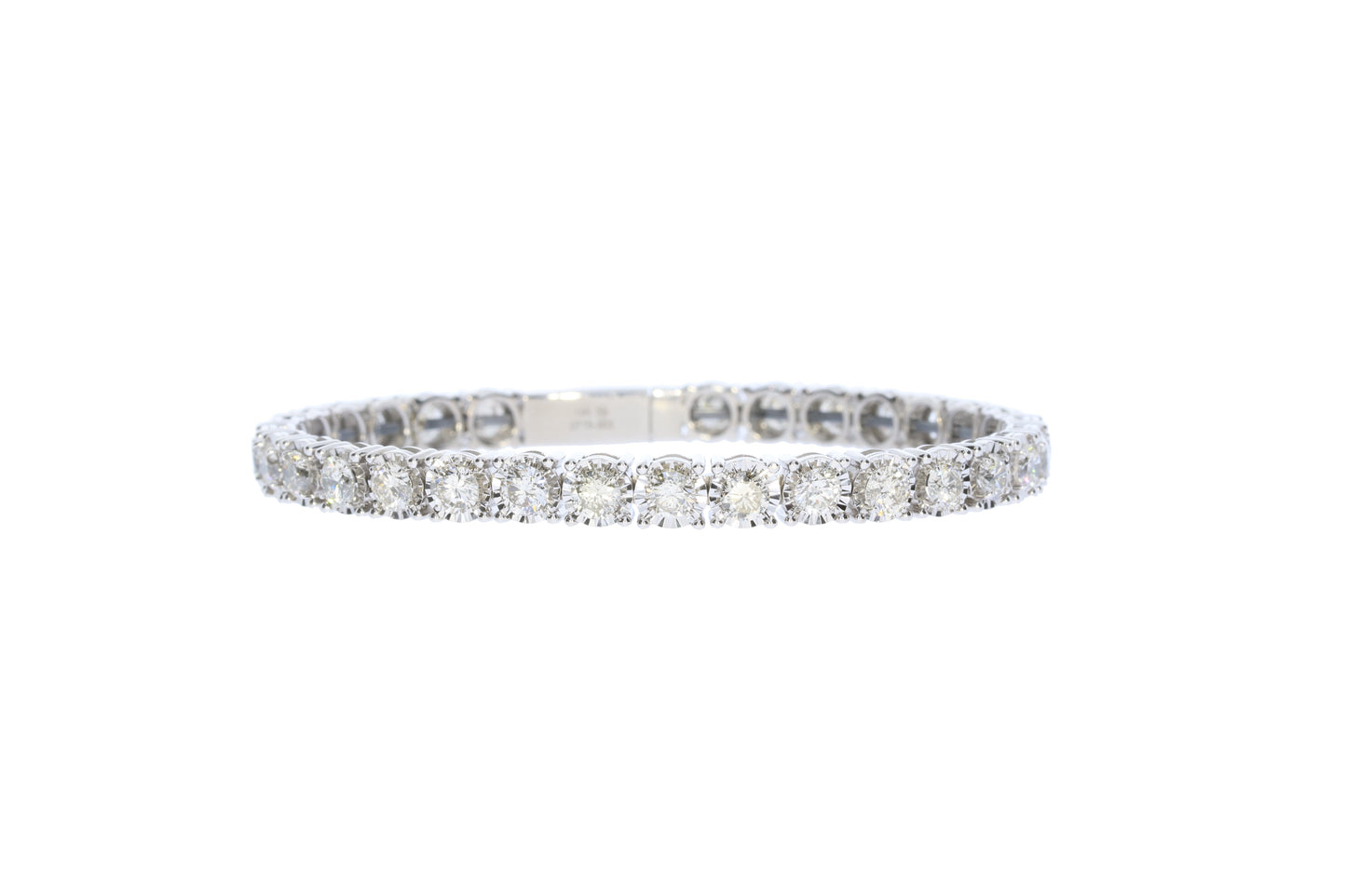 Ladies White Gold 7.5 Carat Diamond Flex Bangle Bracelet