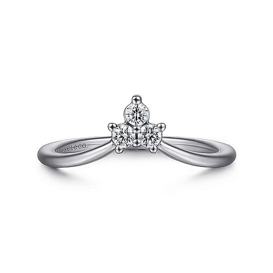 Gabriel & Co White Gold Curved Band