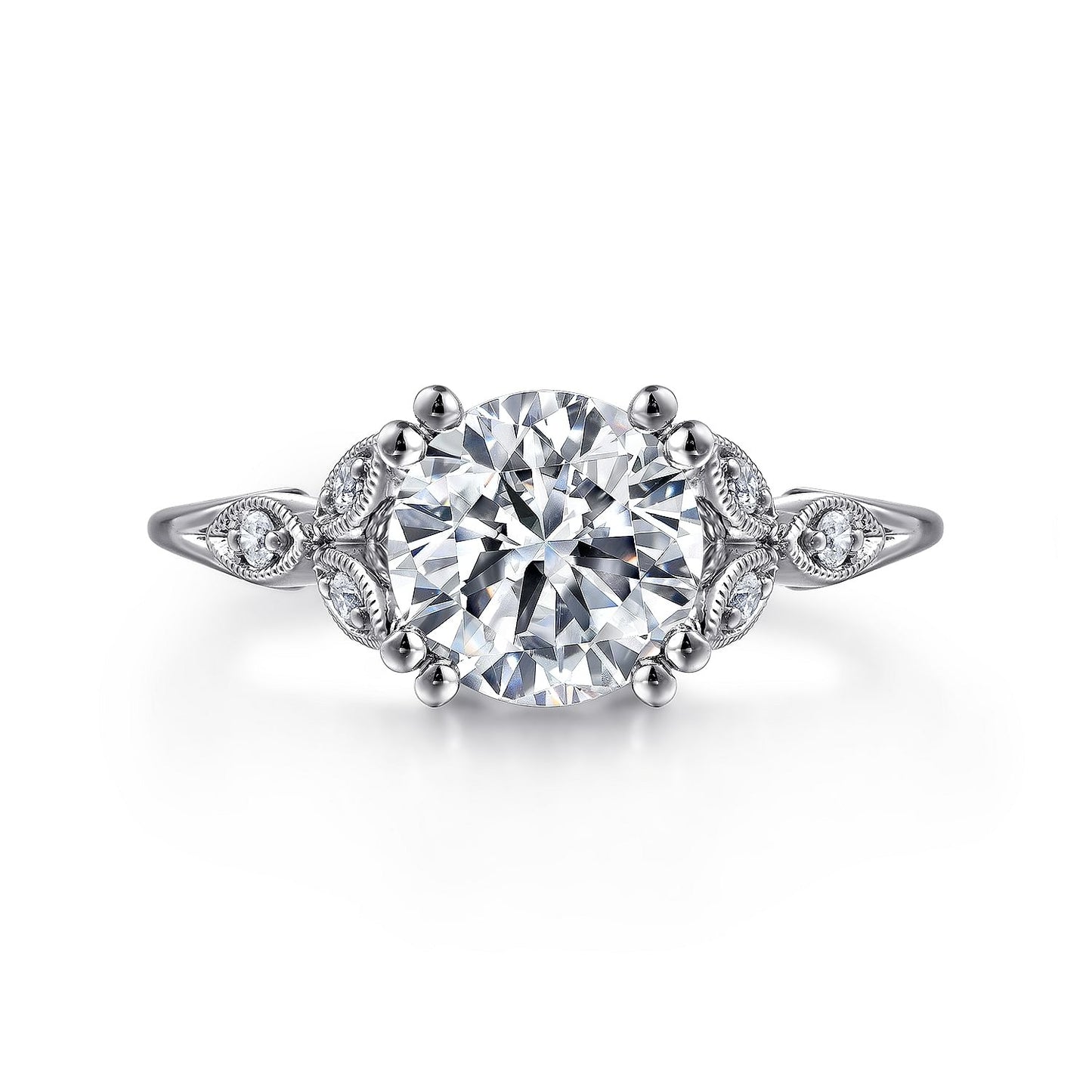 Gabriel & Co. Round Semi-Mount Engagement Ring - Diamond Semi-Mount Rings