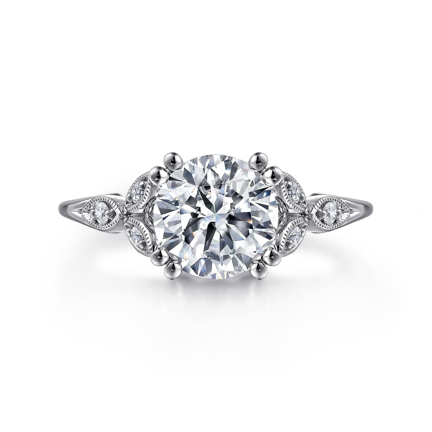 Gabriel & Co. Round Semi-Mount Engagement Ring - Diamond Semi-Mount Rings