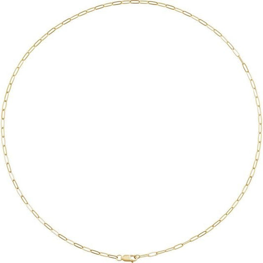 Yellow Gold Paperclip Chain - Gold Chains