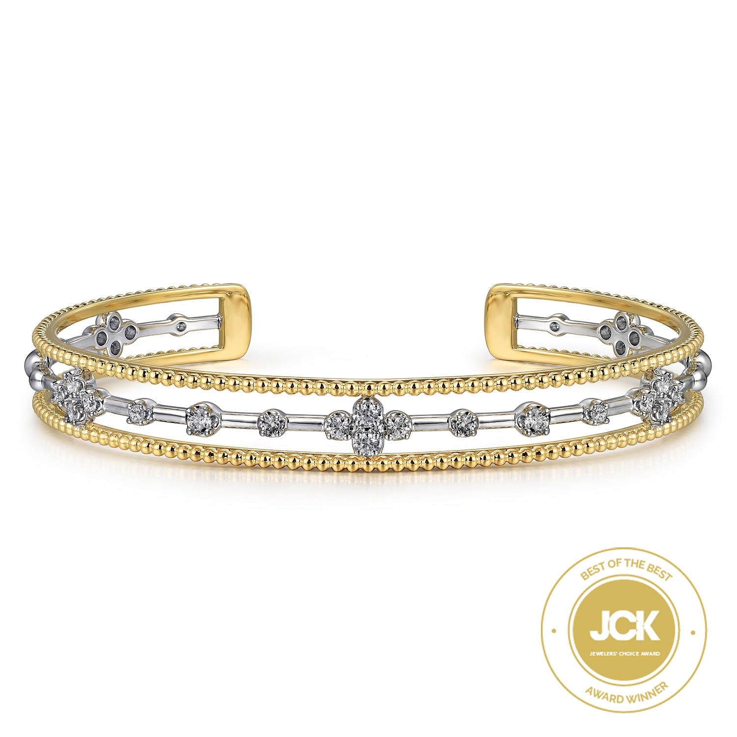 Gabriel & Co. Yellow and White Gold Diamond Bracelet - Diamond Bracelets