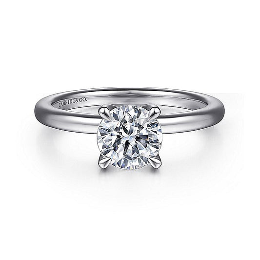 Gabriel & Co. 14 Karat White Gold Round Semi-Mount Engagement Ring
