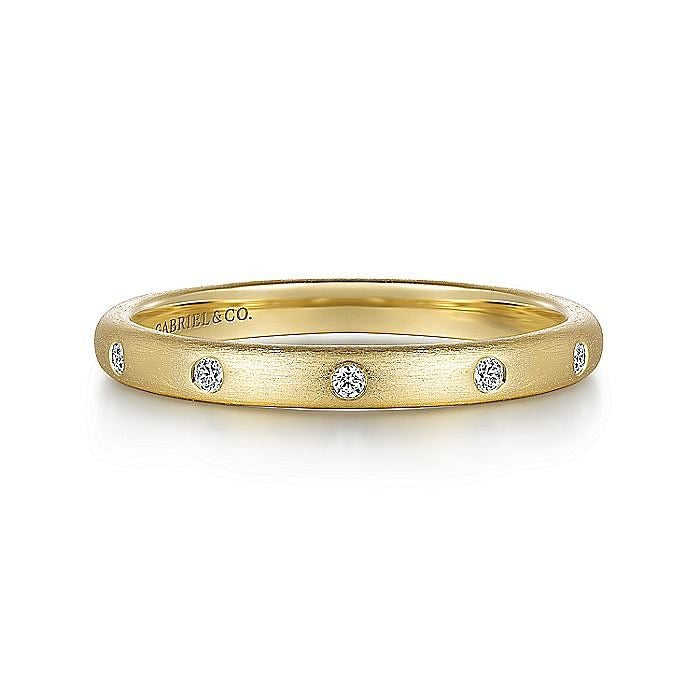 Gabriel & Co. Yellow Gold Diamond Stackable Ring