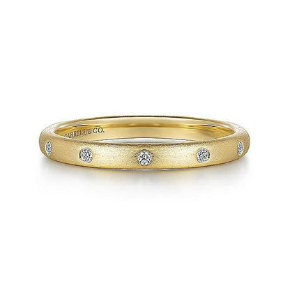 Gabriel & Co. Yellow Gold Diamond Stackable Ring
