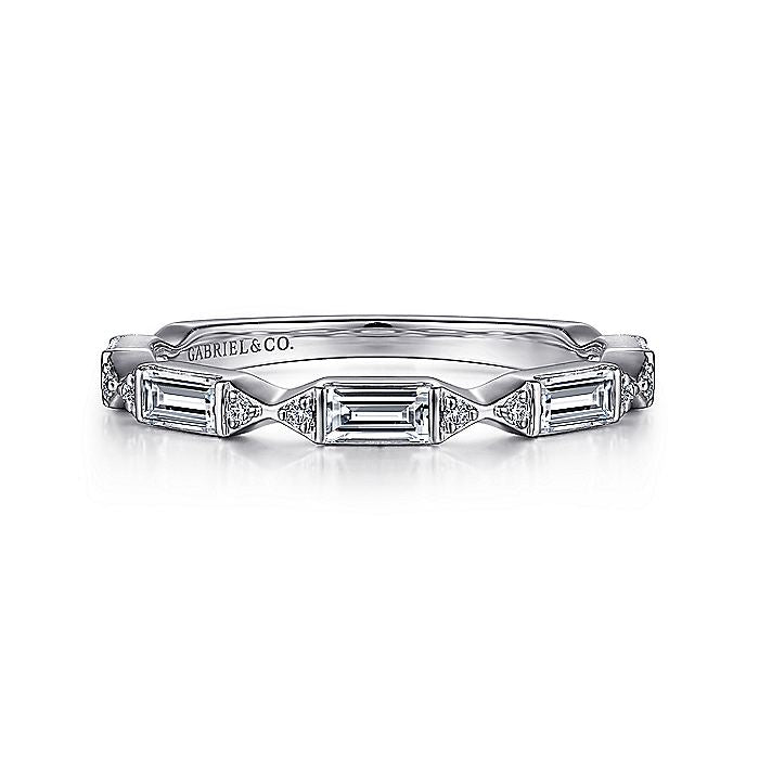 Gabriel & Co. 14 Karat White Gold Diamond Anniversary Band