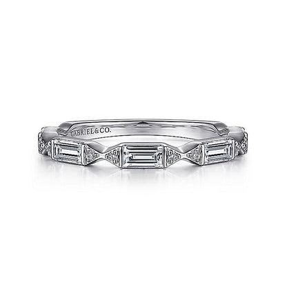 Gabriel & Co. 14 Karat White Gold Diamond Anniversary Band