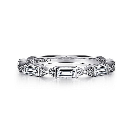 Gabriel & Co. 14 Karat White Gold Diamond Anniversary Band