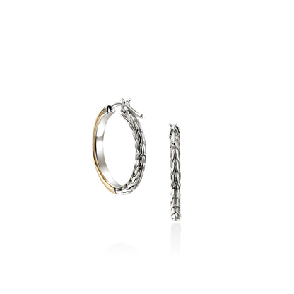 John Hardy Sterling Silver & Yellow Gold Essential Hoop Earrings
