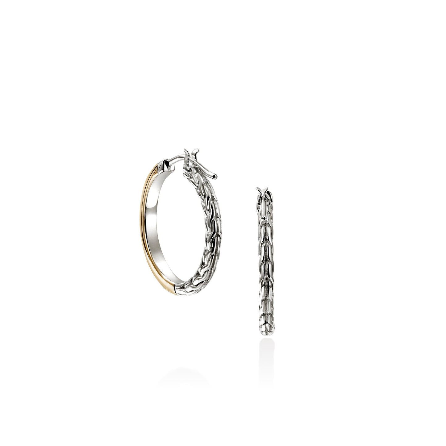 John Hardy Sterling Silver & Yellow Gold Essential Hoop Earrings