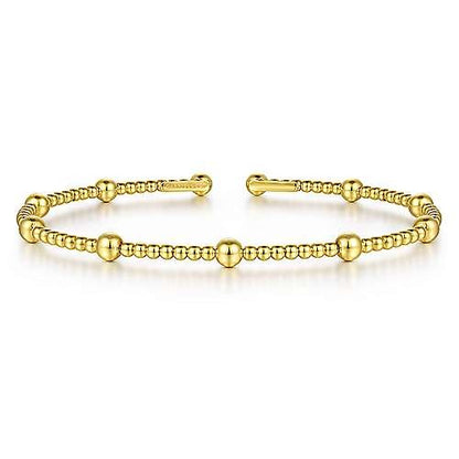 Gabriel & Co Yellow Gold Bujukan Open Bangle
