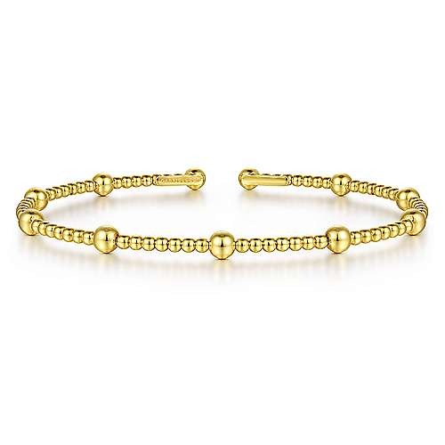 Gabriel & Co Yellow Gold Bujukan Open Bangle - Gold Bracelets