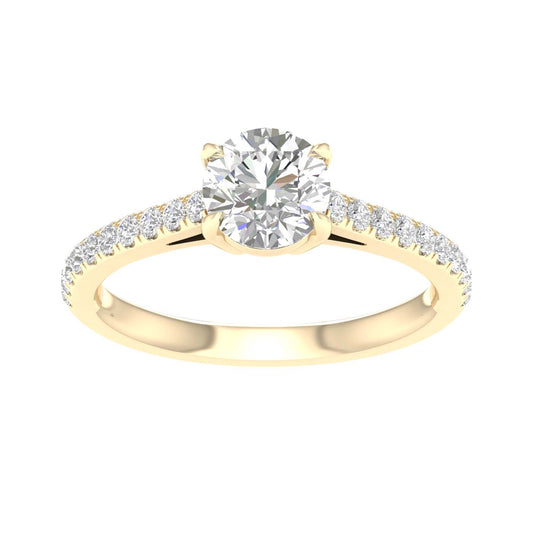 Yellow Gold Laboratory Grown Round Brilliant Diamond Engagement Ring - Diamond Engagement Rings