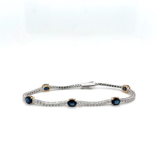 Sapphire and Diamond Tennis Bracelet - Colored Stone Bracelets