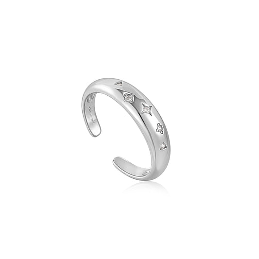 Ania Haie Scattered Stars Adjustable Ring - Ladies Silver Rings