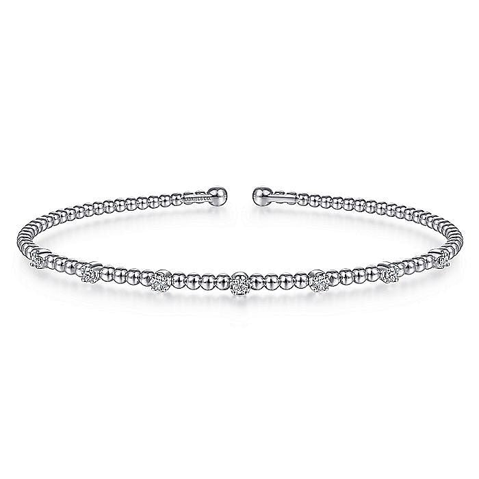 Gabriel & Co. 14 Karat White Gold Diamond Bujukan Station Bracelet - Diamond Bracelets