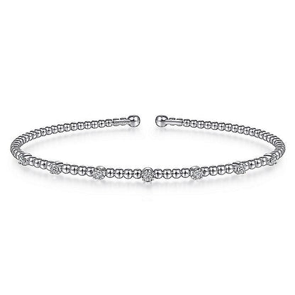 Gabriel & Co. 14 Karat White Gold Diamond Bujukan Station Bracelet - Diamond Bracelets
