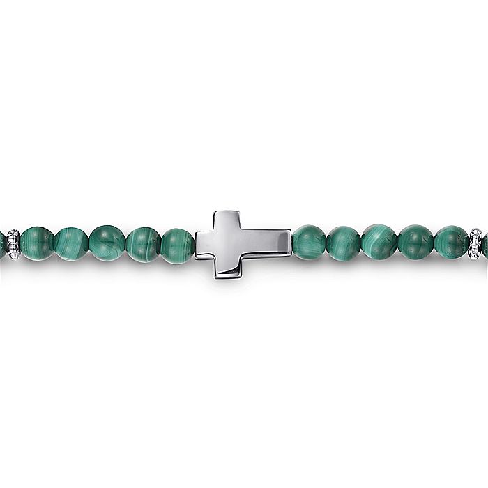 Gabriel & Co Sterling Silver Malachite Cross Bracelet