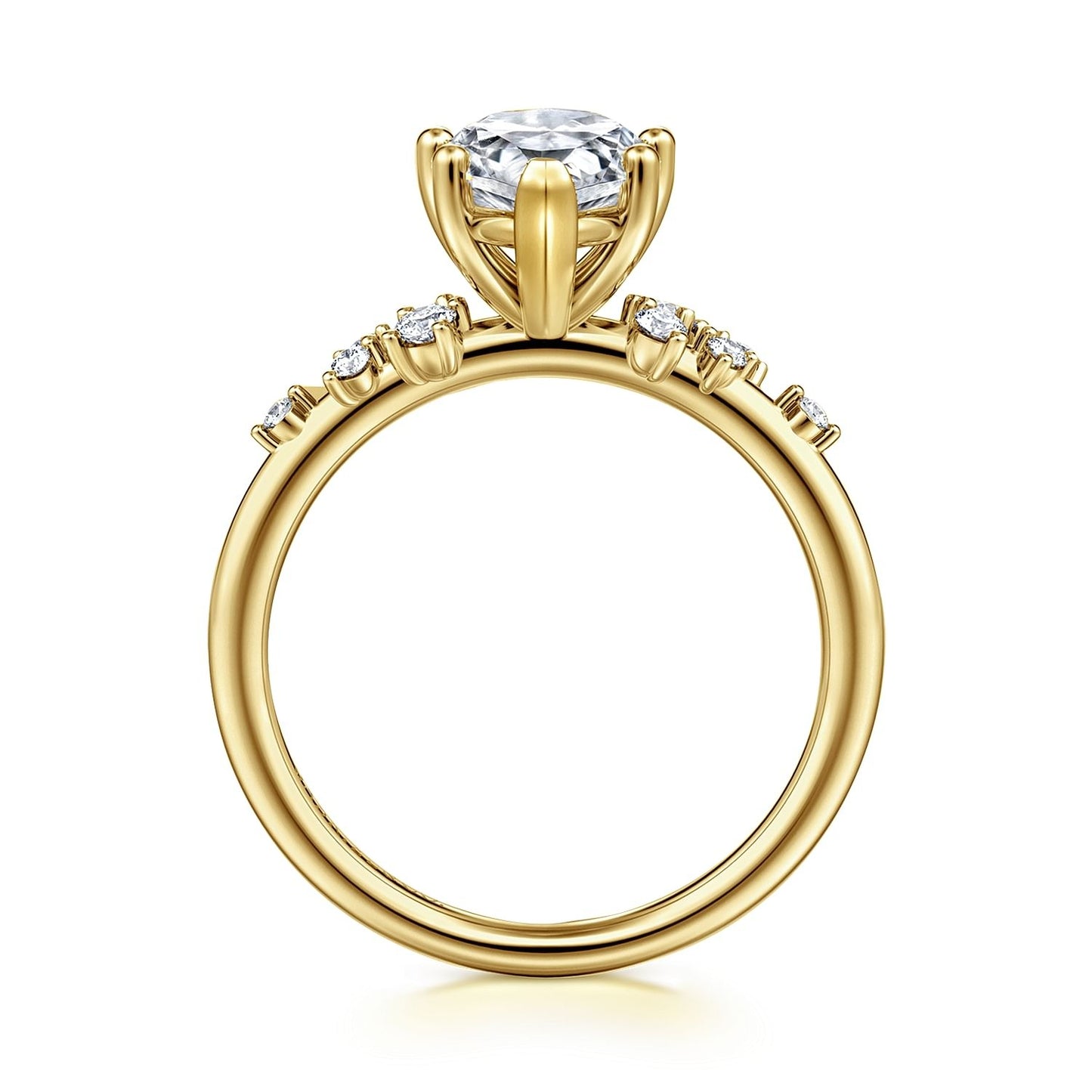 Gabriel & Co. Pear Semi-Mount Engagement Ring - Diamond Semi-Mount Rings