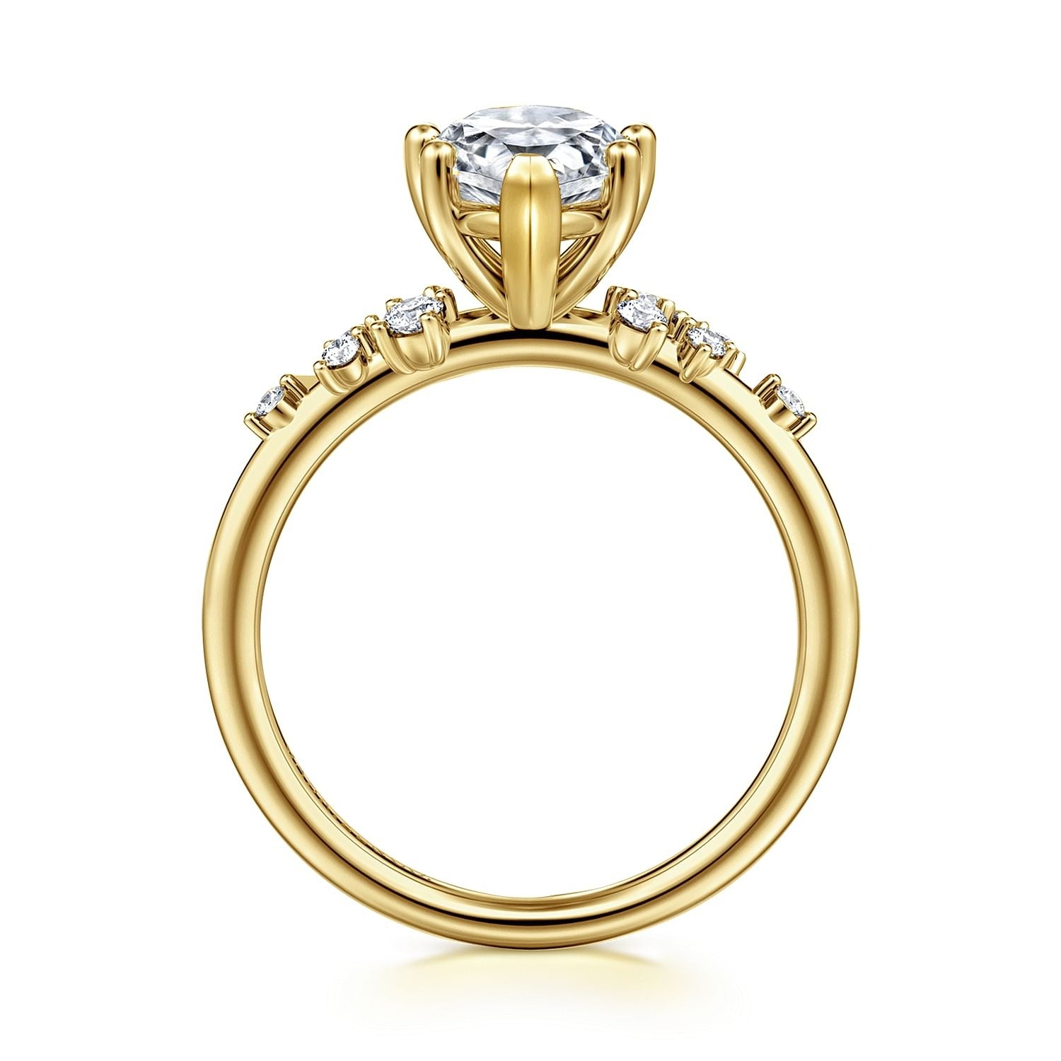 Gabriel & Co. Pear Semi-Mount Engagement Ring - Diamond Semi-Mount Rings