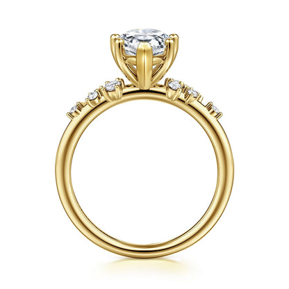 Gabriel & Co. Pear Semi-Mount Engagement Ring - Diamond Semi-Mount Rings