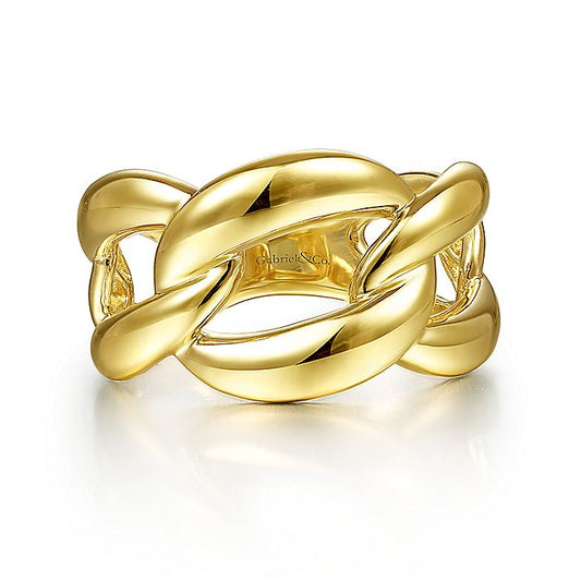 Gabriel & Co Yellow Gold Chain Link Ring - Gold Fashion Rings - Women's
