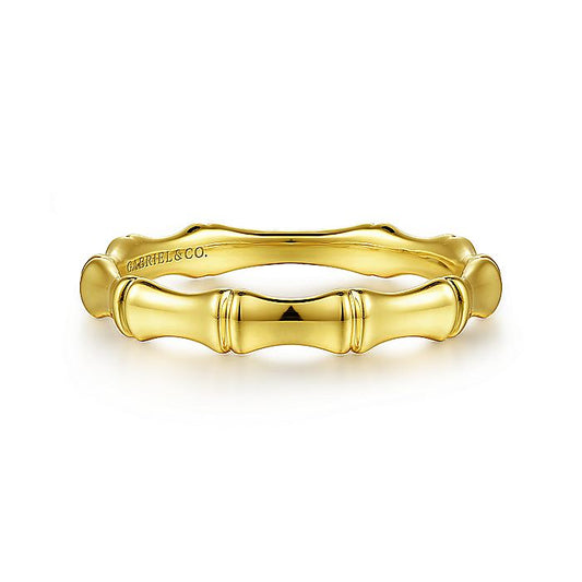 Gabriel & Co. 14 Karat Yellow Gold Bamboo Shape Stackable Ring