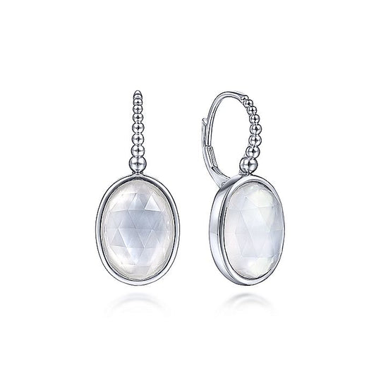 Gabriel & Co Sterling Silver Rock Crystal and White MOP Drop Earrings - Colored Stone Earrings