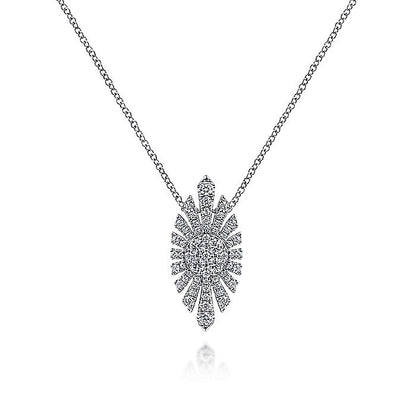 Gabriel & Co White Gold Diamond Starburst Necklace