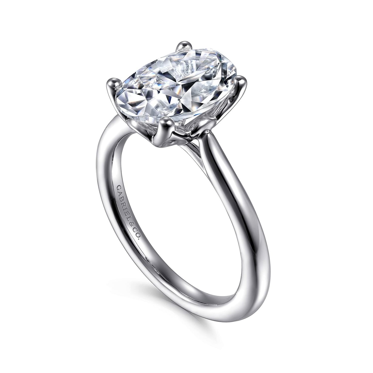 Gabriel & Co. Oval Semi-Mount Engagement Ring - Diamond Semi-Mount Rings