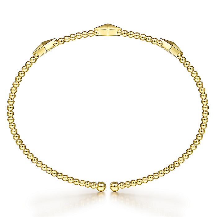 Gabriel & Co. 14 Karat Yellow Gold Bujukan Bead Cuff Bracelet