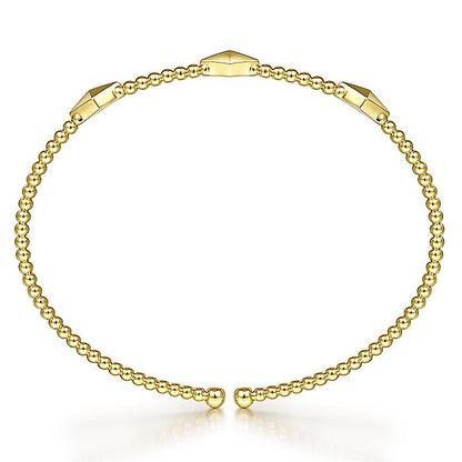 Gabriel & Co. 14 Karat Yellow Gold Bujukan Bead Cuff Bracelet