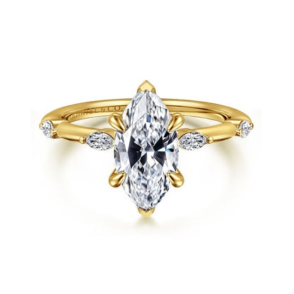 Gabriel & Co. Marquise Semi-Mount Engagement Ring - Diamond Semi-Mount Rings