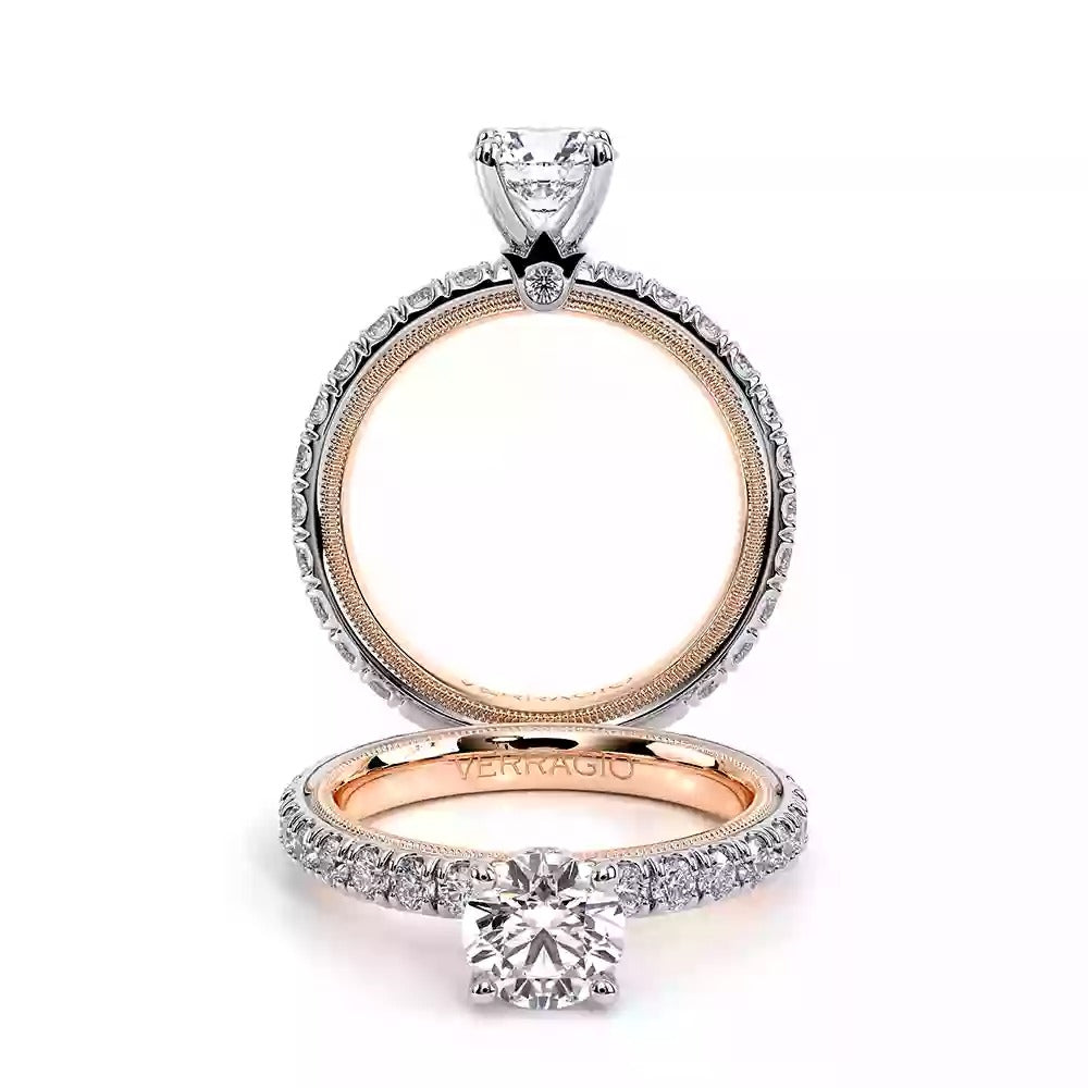 Verragio Tradition Collection White And Rose Gold Straight Semi-Mount Engagement Ring