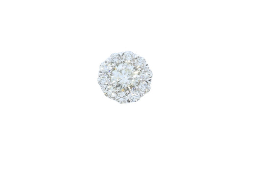 Ladies White Gold Diamond Halo Pendant - Diamond Pendants