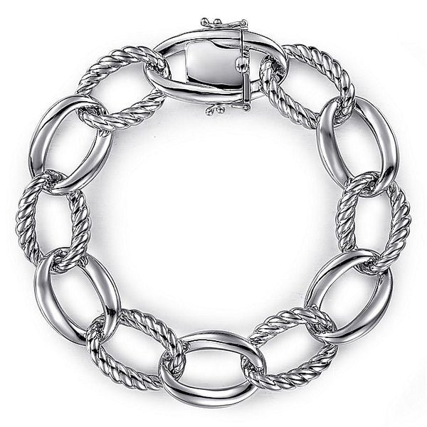 Gabriel & Co Sterling Silver Rope And Polish Bracelet